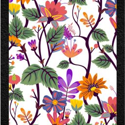 Wall Profile "Artistic Nature Print with Orange Wall Decor" (11x14 inch) Digital Reprint 11 inch x 2 inch Painting-99