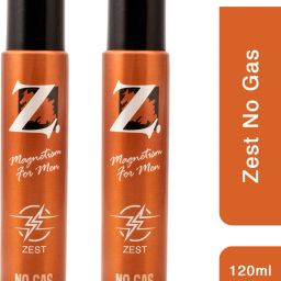 Zest No Gas Deo, Citrusy, Fresh Deodorant, Prevents odor, Pack of 2 Deodorant Spray - For Men-image-15