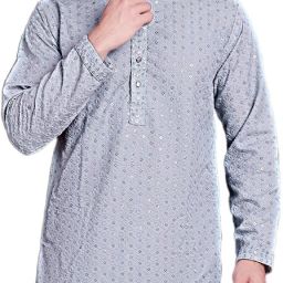 Men Embroidered Cotton Rayon A-line Kurta-image-85