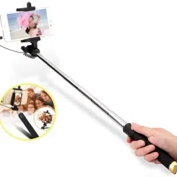 RENTOOR UNIVERSAL WIRED HANDHELD MONOPOD FOR PHONE HOLDER OR PHOTOGRAPHY VIDEO RECORDING YOUTUBE REELS & CAPUTURE Cable Selfie Stick-image-24