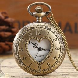 Tiny Tim Heart Vintage Pocket-Watch Antique Gandhi Style Metallic Key Chain Best Gift Antique Love Pocket Watch Keychain Bronze Metal Pocket Watch Chain-image-49