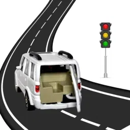 woozee MAHINDRA SCORPIO Miniature Pull Back SUV with Doors Openable image 3