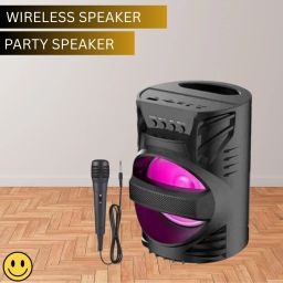 SACRO LZ (PORTABLE WIRELESS BLUETOOTH SPEAKER)Crystal Clear Sound With Karaoke MicE81 15 W Bluetooth Laptop/Desktop Speaker-image-13
