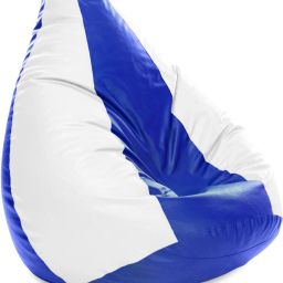 4XL Premium Leatherette Classic Blue White Color Jumbo Teardrop Bean Bag With Bean Filling-image-64
