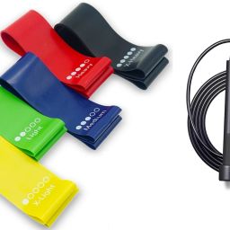 Workout Combo Of Loop Band With Pencil Rope for Men & Women Fitness Accessory Kit Kit-image-57