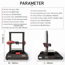 anet ET4 3D Printer with PLA Open Source Filament 3D Printer image 3