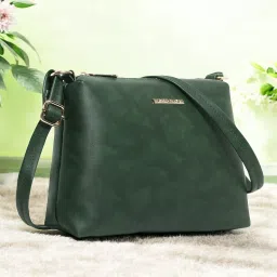 Green Women Sling Bag - Mini DARK-GREEN-PLANE-POUCH-image-68