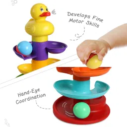 intellibaby Roll-A-Round Waterproof Spiral Ramp Roll for Babies, 6-Layer Ball Drop, 9+Months image 3