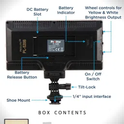 Prolite Bi-Color LED PL-520 Camera Video Light with Diffuser, Battery, Charging Wire | 6800 lx Camera LED Light image 5