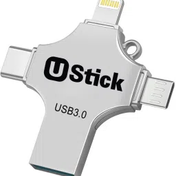 UStick Pendrive 128GB 4 in 1 with Light-ning, Micro USB, USB A, Type-C Interface 128 GB OTG Drive Compatible with Desktop Computer, Gaming Console, Laptop, Mobile, Netbook, Tablet, Television USB 3.1 Metal Case-17