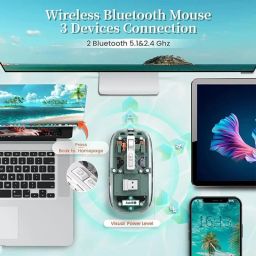 Astrill Wireless Bluetooth 5.1 & 2.4G Mini Lightweight Mouse Wireless Ambidextrous Optical Gaming Mouse with Bluetooth image 5