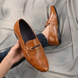 Tan Synthetic Leather Casual Loafer Loafers For Men-image-7