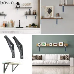 bosco Heavy Duty Foldable Brackets for Wall-Mounted Racks & Tables 20 inch Shelf Bracket image 5