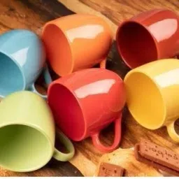 Pack of 6 Bone China Cup & Mugs Tea Cup Coffee Cup Milk Cup Multicolor Designe Premium Quality Cups..-image-20