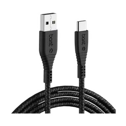 boAt A325 Type A to Type C 4.9 Feet (1.5M) Cable (Tangle-free Design, Black)-1
