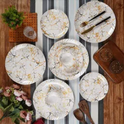 cdi Multicolour Melamine Line Printed 18 Pcs Dinner Set-picture-43
