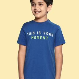 HRX by Hrithik Roshan Boys Teal Blue Typography Printed Lifestyle T-shirt-image-59