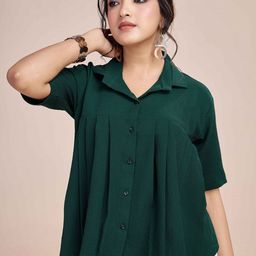 Fashion Ritmo Women Pleated Relax Fit Shirt Style Top-image-81