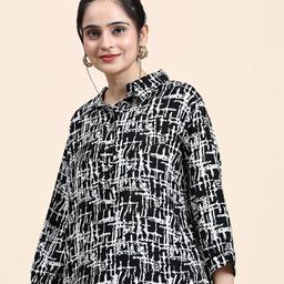 RACHNA Abstract Printed Shirt Style Top-image-28