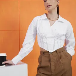 STREET 9 Long Sleeves Cotton Shirt Style Top-image-73