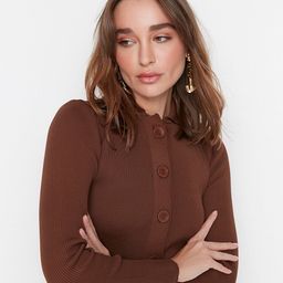 Trendyol Brown Solid Shirt Style Top-25
