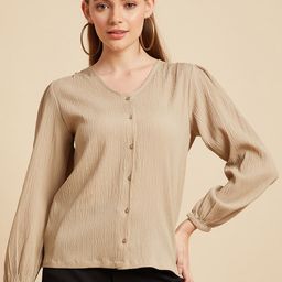 MINT STREET Self Design Shirt Style Top-image-23