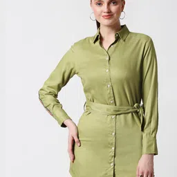 Bewakoof Green Shirt Style Top-picture-7