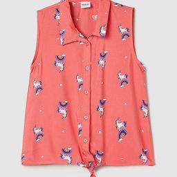 max Girls Conversational Print Sleeveless Shirt Style Top-picture-38