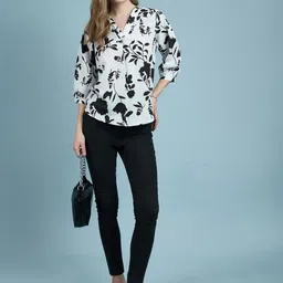 DressBerry Floral Printed Shirt Style Top-picture-57