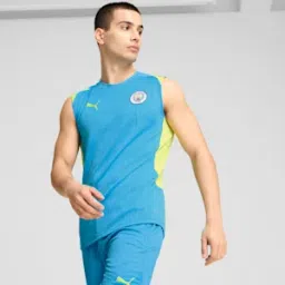 puma Manchester City Sleeveless Training Men's Slim Fit Football Jersey-picture-17