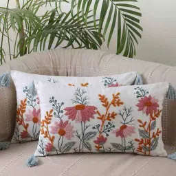 jamio firati Red Floral Cotton 20 x 12 Inches Cushion Covers (Set of 2)-picture-37