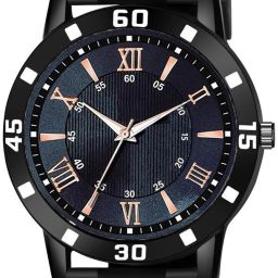 Durable black analog wristwatch for men Analog Watch - For Men Black wristwatch for men with simple analog face-image-39