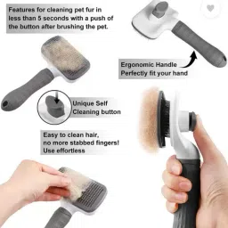 paws samrat Rectangle Sleeker Thin Pin Sleeker Comb Brush (Color may vary)) Slicker Brushes forDog & Cat, Rabbit image 4