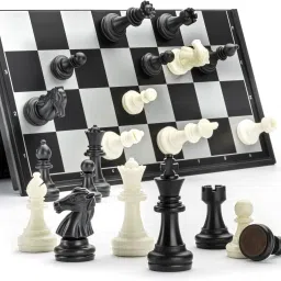 Magnetic Eductional Toys Chess Set Foldable Board Easy Learn for Kids(10 Inch) Strategy & War Board Game-15
