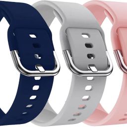 AOnes Pack of 3 Silicone Belt Watch Strap with Metal Buckle for Pebble Urbane Smart Watch Strap-38