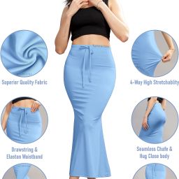 SHAYONAM FISS SKY BLUE S NEWCAST Lycra Blend Petticoat-image-64