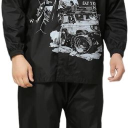 Graphic Print Men Raincoat-11