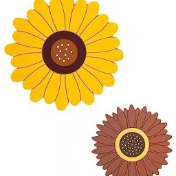 Sunflower Table Mat Cup Mat Bowl Mat Anti-Scalding Silicone Placemat in 2 Size (15cm, 10cm)Random Trivet-26