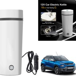12V Stainless Steel Electric Kettle Cup Auto Shut-off For Tata Punch Electric Kettle-image-56