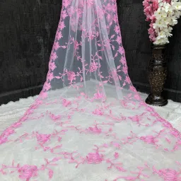 Net Embroidered White Women Dupatta-image-99