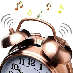 bbd kitchen shop Analog Table Alarm Clock Twin Bell Metal Frame With light for Home and Office (Copper) Clock image 2
