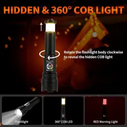 docoss Metal C20 Led Torch 6-8Hrs Work time,High Power Long Distance Rechargeable Torch Torch image 5