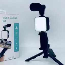 THEMRCREATIOn Video Making kit vlogging with mic Tripod Kit (Black)ujm3 Tripod-picture-8