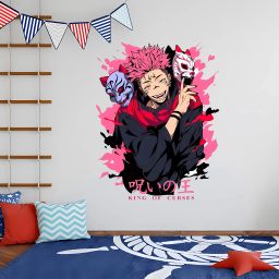 60 cm Jujutsu Kaisen Wall Sticker | Sukuna King of Curses Anime Wall Art Self Adhesive Sticker-image-15
