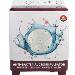 7 kg Anti Bacterial Vortex Pulsator, 1300 RPM, Spray Function, Wash Programs, Magic Filter, Rat Mesh Semi Automatic Top Load Maroon, White-13