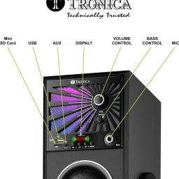 TRONICA Twin Tower Speaker with Remote & Wired Microphone,Mini SD Card/USB Support 80 W Bluetooth Tower Speaker image 2