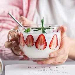 jumbo mug with handle for tea, coffee, juice, water etc 1pcs 450ml Glass Coffee Mug-image-62