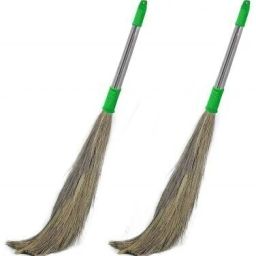 Floor Broom with Soft No Dust Grass with Plastic Handle Phool Jhadu for Home Grass Dry Broom-image-59