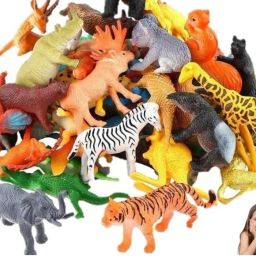 Jungle animal 12 piss mix cractor set multicolour toys Rattle-4