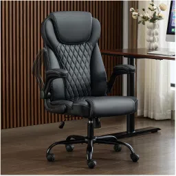 High Back Leatherette Office Chair Adjustable Armrests, Wheels Leatherette Office Adjustable Arm Chair-picture-33